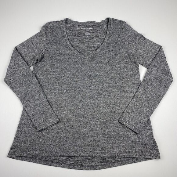 American Eagle Womens Soft and Sexy Plush V Neck shirt Sz Medium Gray Casual - Picture 1 of 9